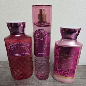Bath & Body Works Twisted Peppermint Body Care Set - Pink